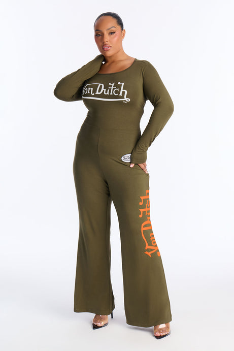 Von Dutch Babe Flare Leg Jumpsuit