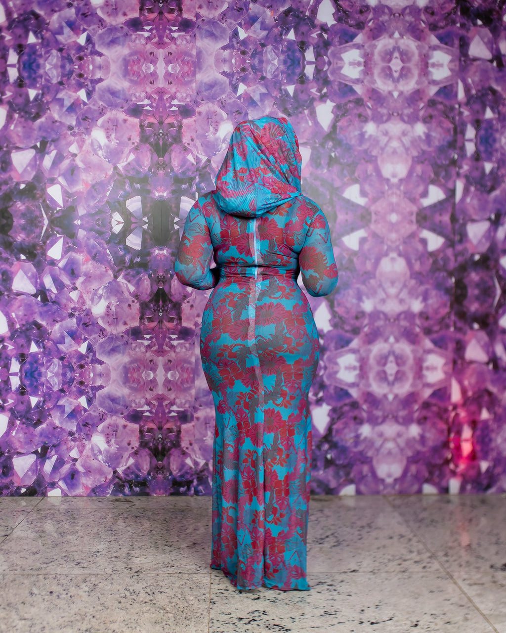 Maryam Transformer Dress (Ziva Custom Print Blue )