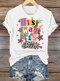 Women's  His Way Is Better Faith T-Shirt, Leopard Print Christian Women Graphic Tee, Cute Religious Casual Everyday Shirt