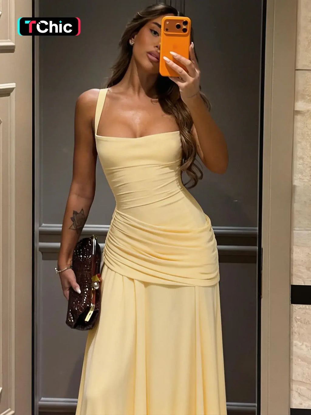 Women's Solid Color TIe-back Sleeveless Bodycon Slip Dress, Plain Criss Cross Straps Back Lace-up Ruched Slim Fit Maxi Dress, Party Club Date Evening Gown Holiday Daily Casual Elegant Long Dresses For Ladies All Seasons Summer Fashion Clothes Wear