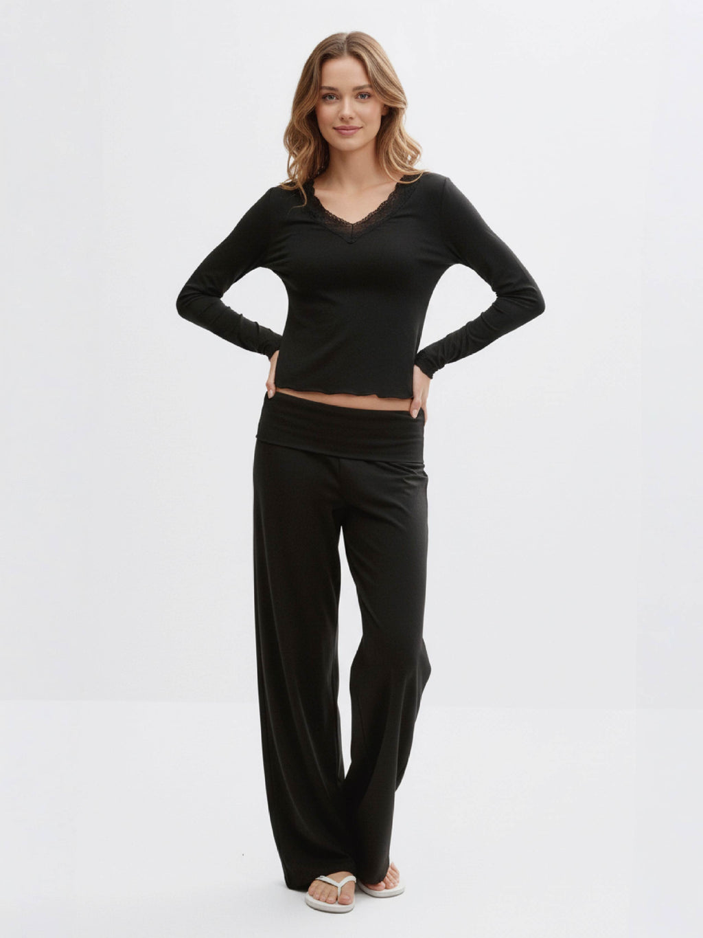 Y coral baggy yoga pants