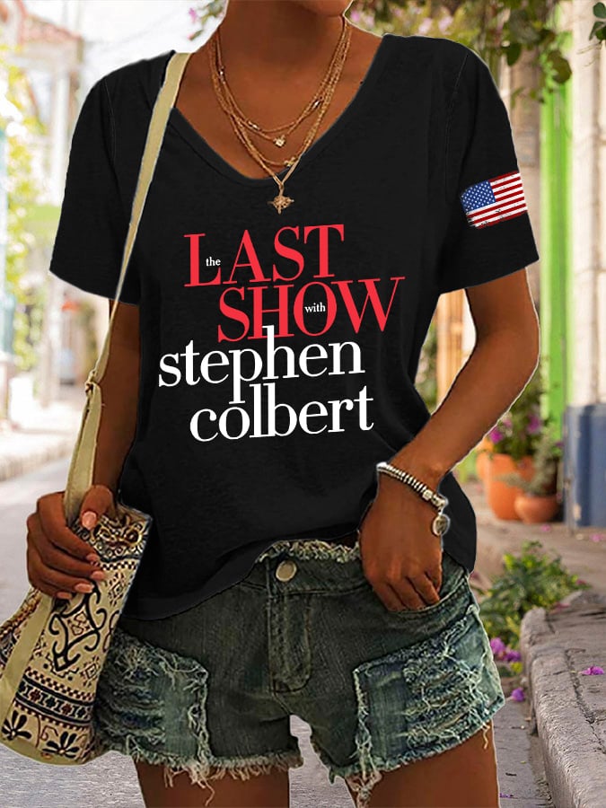 🔥Buy 3 Get 15% Off🔥V-Neck Retro Last Show Print T-Shirt