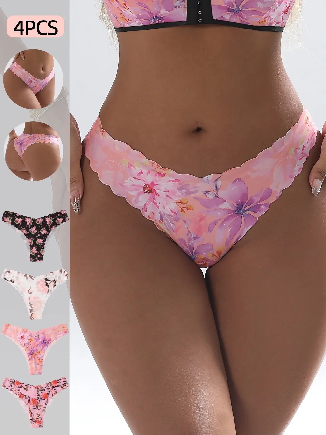 Women's Leopard & Floral Underwear Set - All Season Comfort