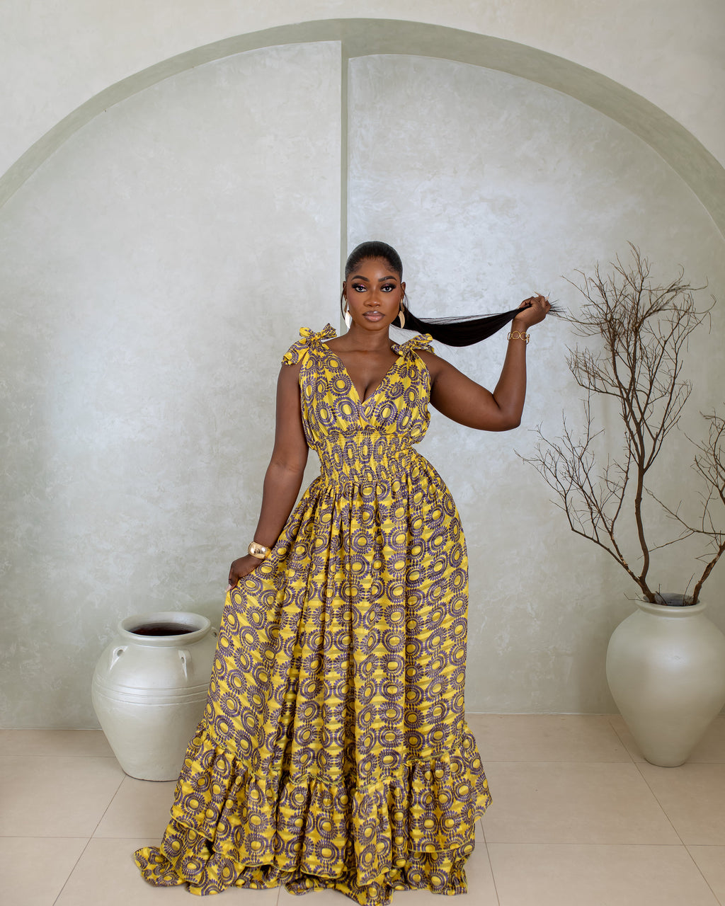 Karasi Dress (Golden Halo Print)