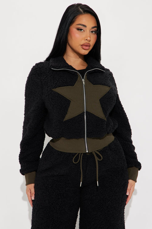 Eternal Star Sherpa Pant Set - Black