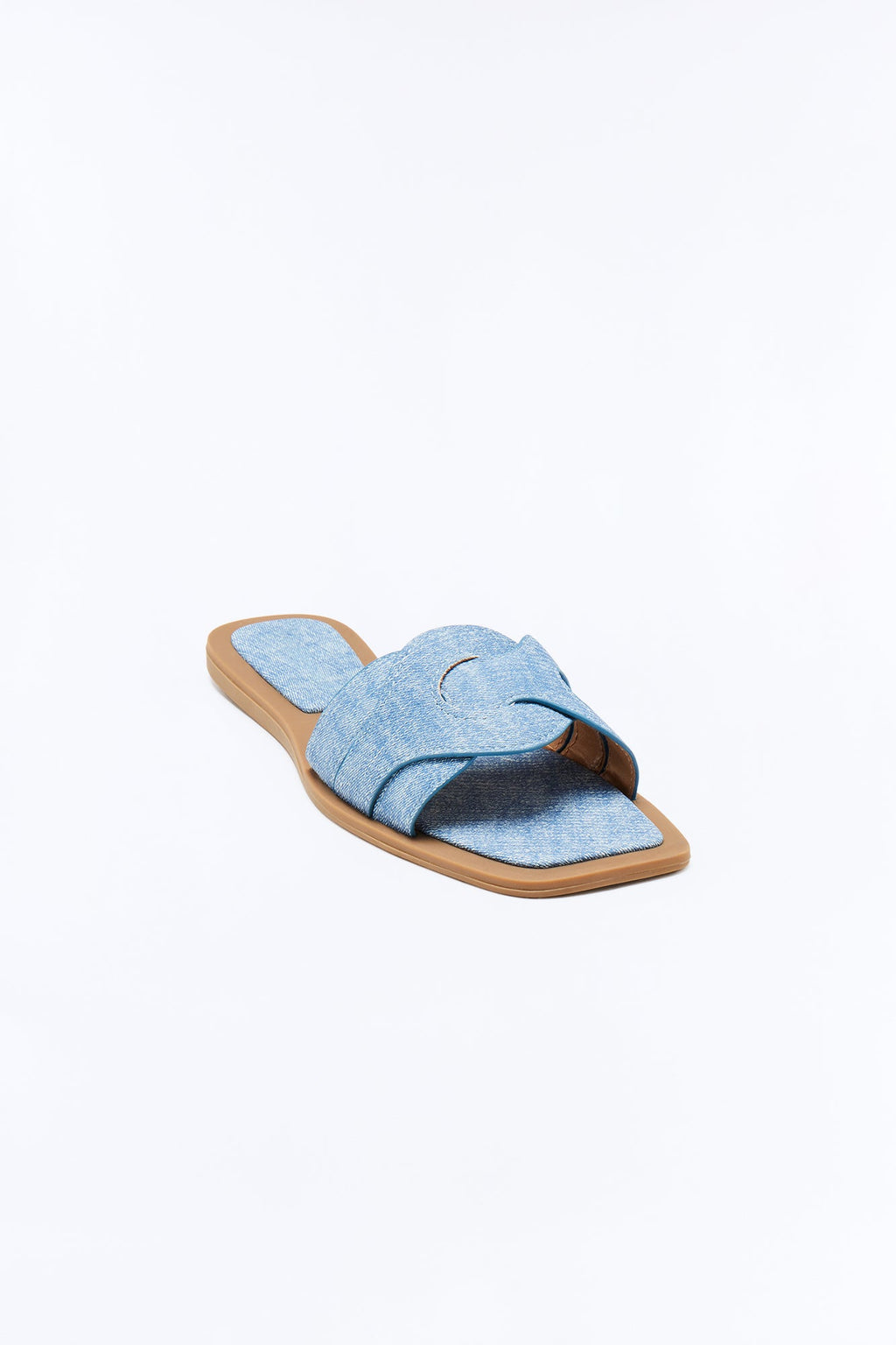 Trissie Denim Slip On Sandals - Black