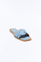 Trissie Denim Slip On Sandals - Black