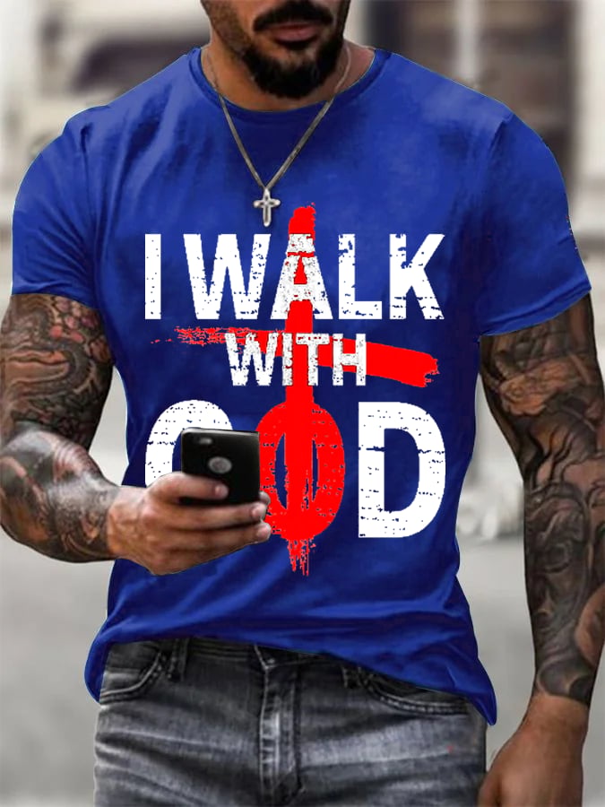 🔥Buy 3 Get 15% Off🔥Men's My Walk with God  T-shirt