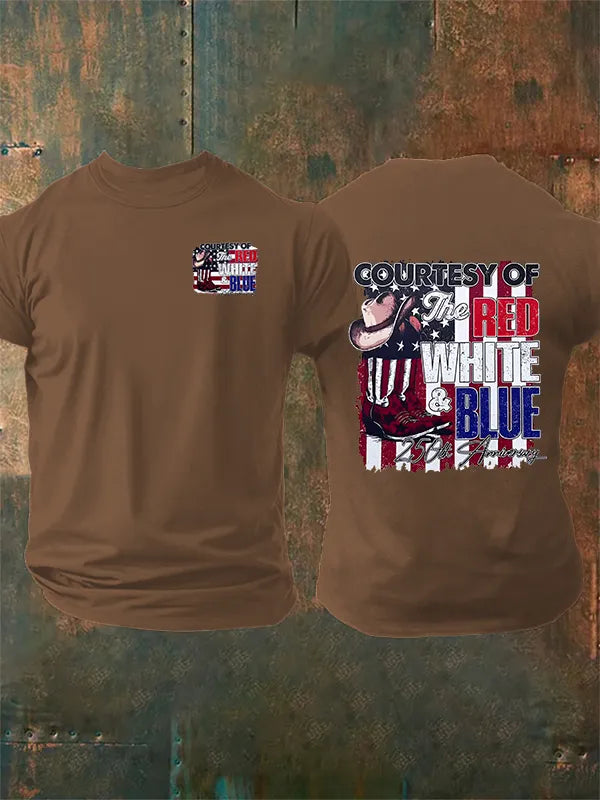 Men's  Courtesy Of Red White And Blue, 250th Anniversary Freedom T-Shirt