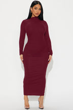 Lana Long Sleeve Midi Dress - Black