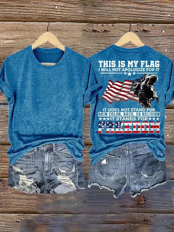 Women's  THIS IS MY FLAG Print T-Shirt