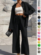 Women's Casual Sporty Shirt and Pants Set, Loose-Fit Zebra Stripe Two-Piece Suits, Ideal for Home Relaxation and Vacation