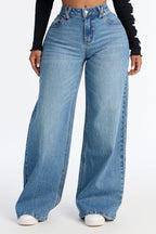 Sweetheart Stretch Wide Leg Jeans - Medium Wash
