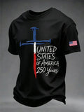 Girl Dad American Flag Men's Black Tee