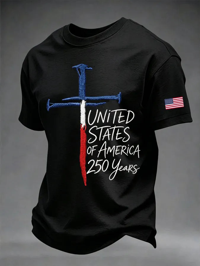 Girl Dad American Flag Men's Black Tee