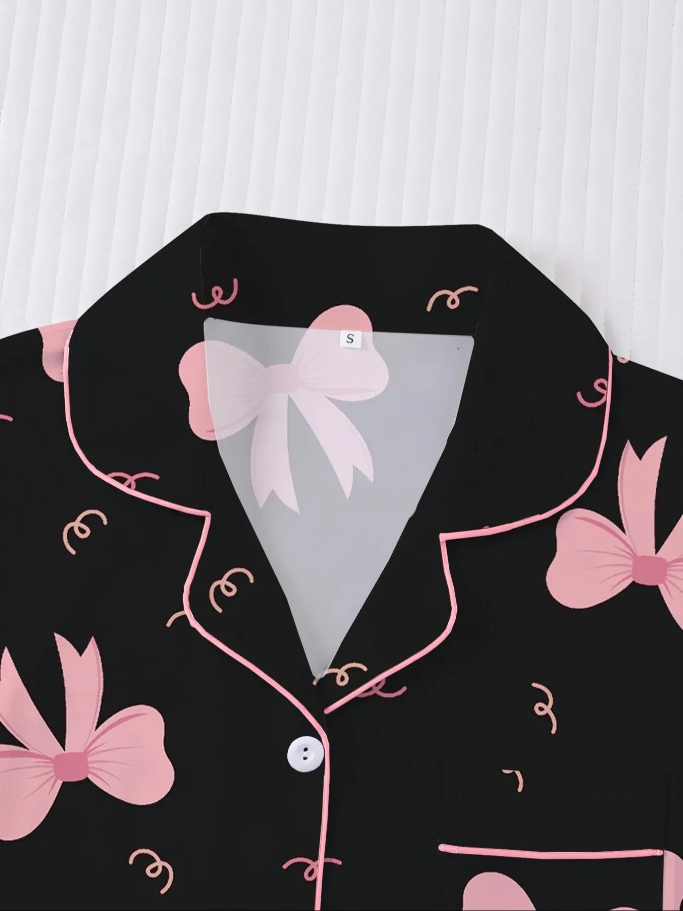 Women's Valentine's Day Sleepwear Set, Bow Print Pajamas