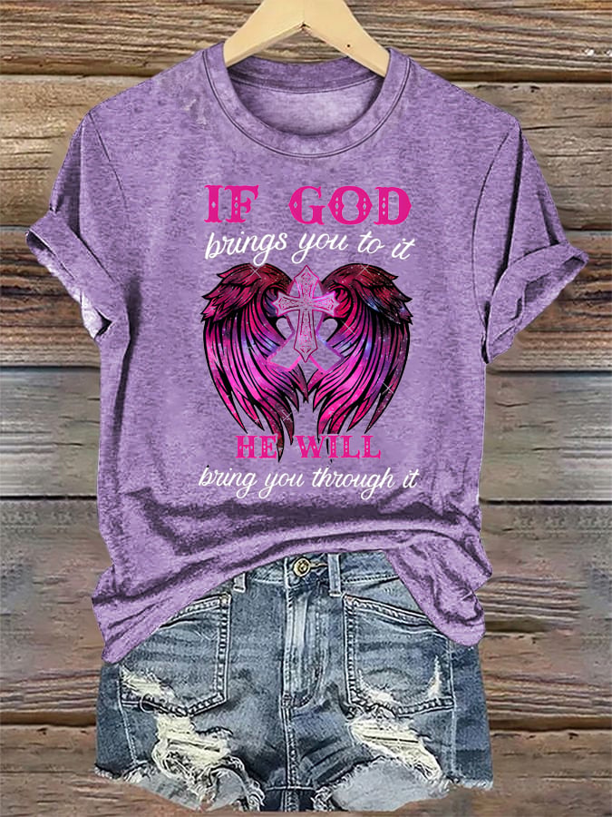 Women's  Faith & Strength: 'My God Is Stronger Than Breast Cancer' T-Shirt
