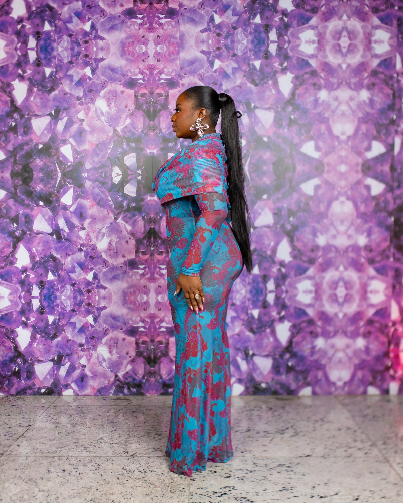 Maryam Transformer Dress (Ziva Custom Print Blue )