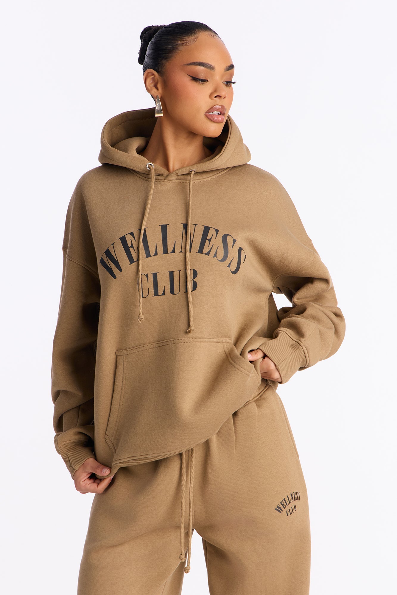Body & Spirit Wellness Club Fleece Hoodie - Taupe