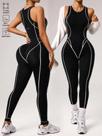 Women's Seamless High Elastic Yoga Jumpsuit, Back Zipper, Breathable Sportswear, Suitable for All Seasons, Ideal for Gym, Running, Yoga, Sporty Jumpsuit