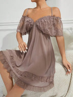 Slumberist Sexy Mesh Lace Women's Pajama Night Dress