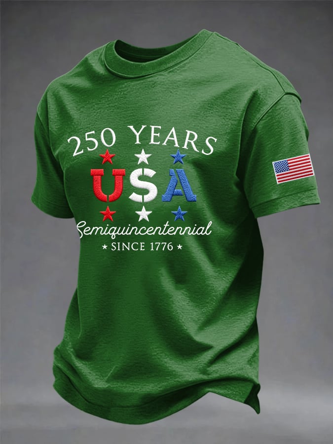 Men's Celebrate 250th Anniversary Print Round Neck T-shirt