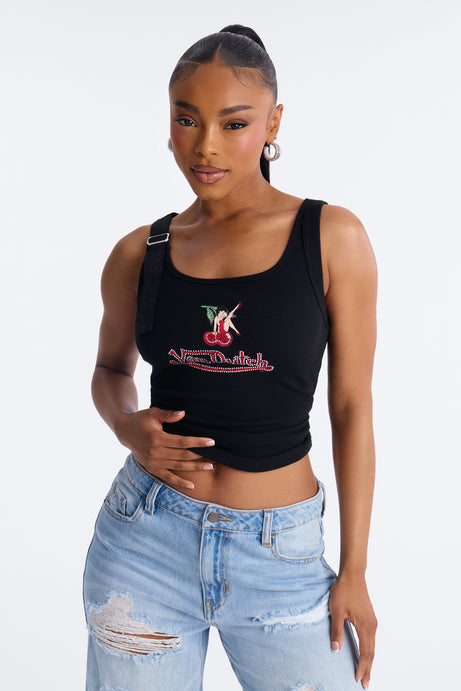 Von Dutch x Betty Boop Cherry Lips Ribbed Tank Top