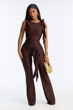 Ivy Ruffle Flare Pant Set - Blue