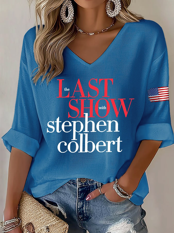 🔥Buy 3 Get 15% Off🔥V-Neck Retro Last Show Print T-Shirt