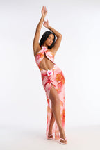 Aurora Orchid 1 Piece Swimsuit & Cover Up Skirt Set - Pink/combo