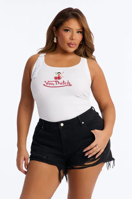 Von Dutch x Betty Boop Cherry Lips Ribbed Tank Top