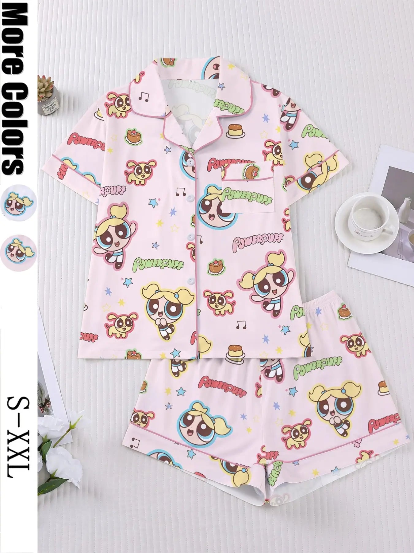 Flying Girl Print Women's Pajama Set