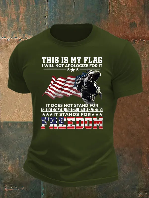 Men's  THIS IS MY FLAG Print T-Shirt