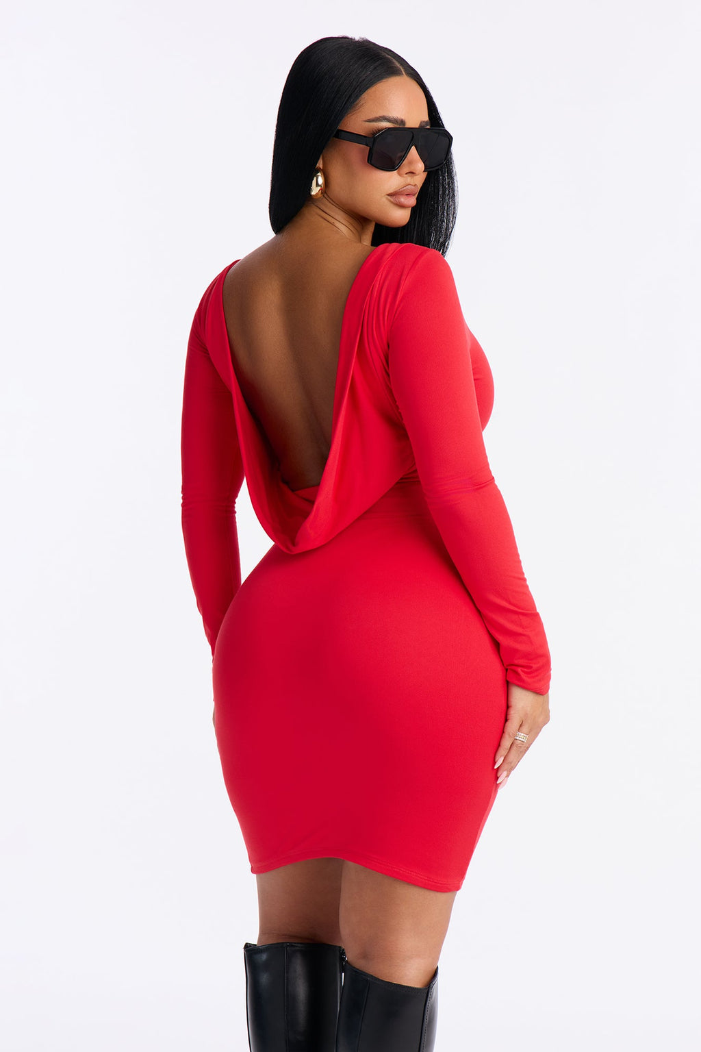 Alicia Backless Mini Dress - Black