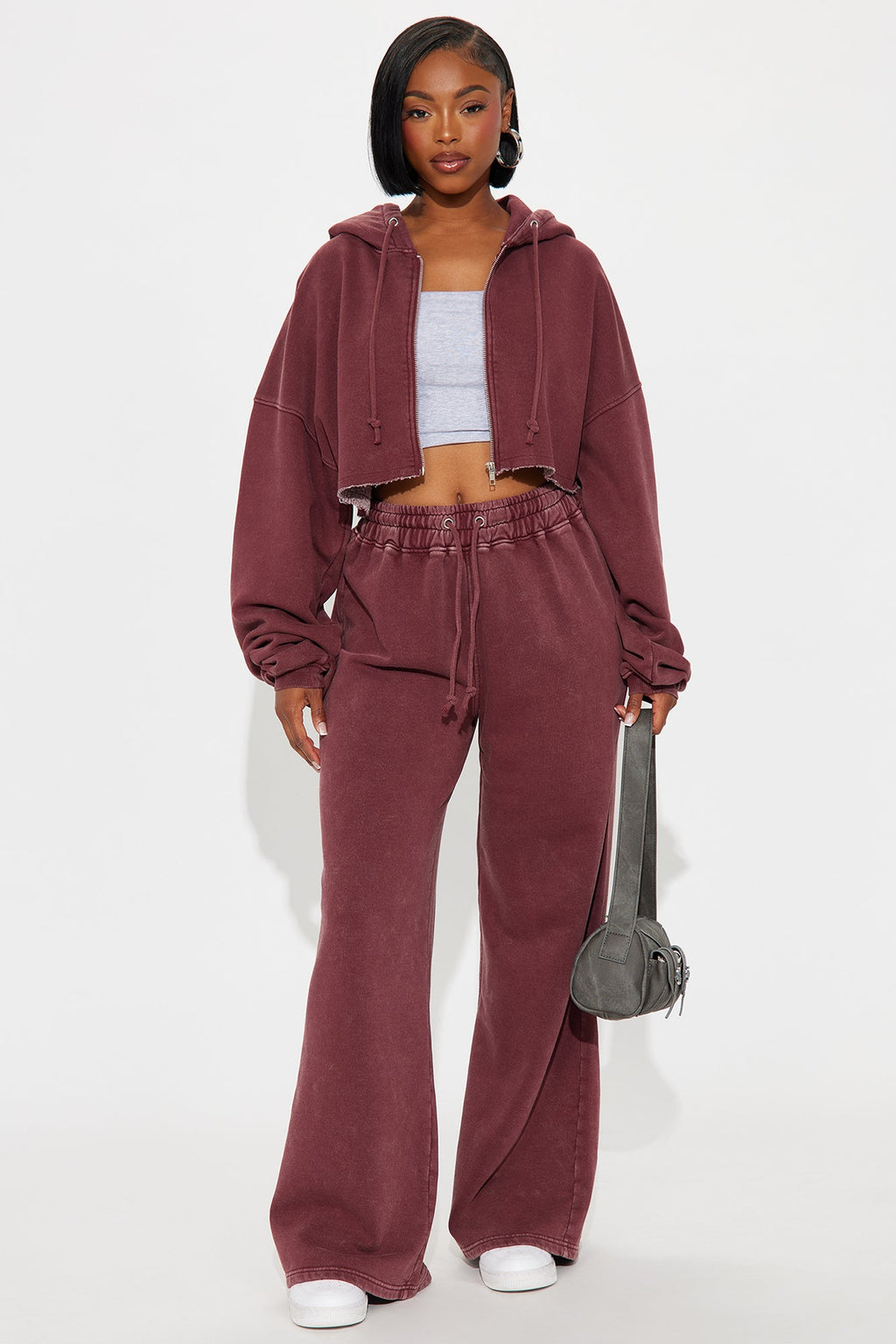 On The Go Fleece Pant Set - Blue