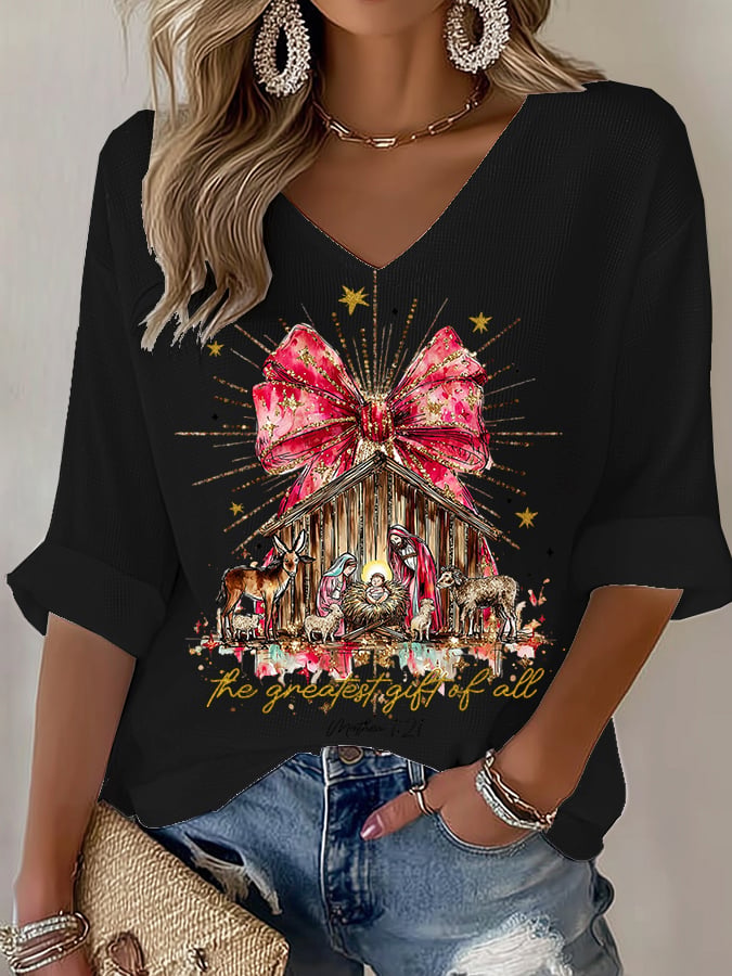 Women's Nativity Faith Print T-shirt