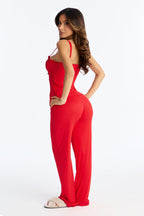 Dreaming Again Ruffle Cami PJ Pant Set - Red