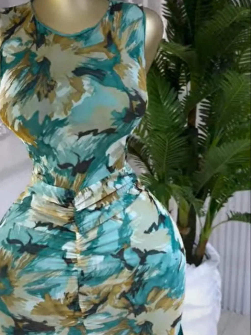 Women's Printed Ruched Stacked Bodycon Fitted A-Line Long Evening Dress, Fall Winter Holiday Party Gown, Elegant Chic Formal Party Wear, Prom Evening Gown, Bodycon Sleeveless Dress