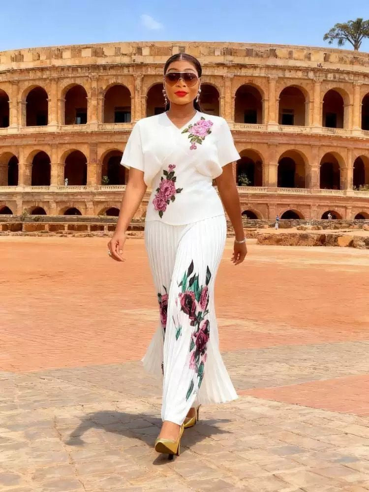 Women Elegant Floral Printed Skirt Set