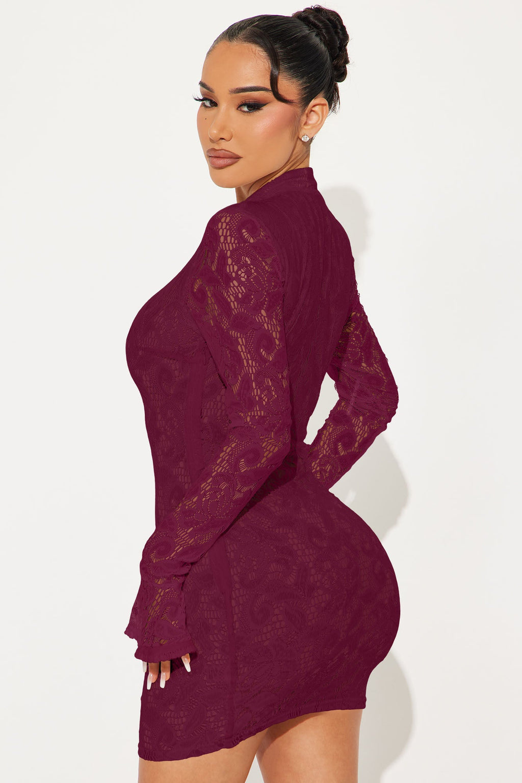 Roxanna Lace Mini Dress - Black