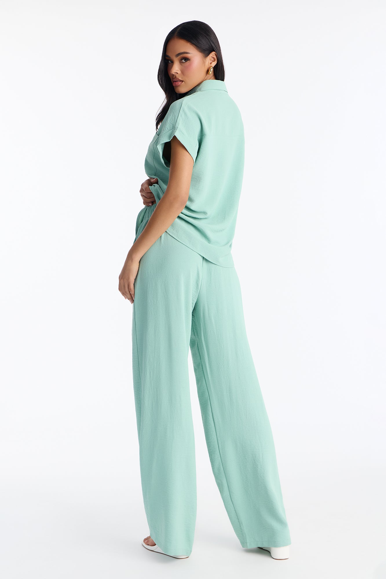 Makela Flowy Wide Leg Pant Set - Mocha