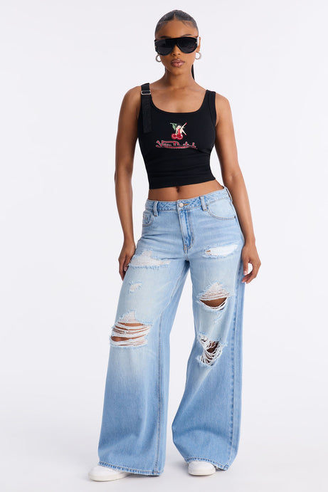 Von Dutch x Betty Boop Cherry Lips Ribbed Tank Top