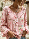 Women's Pink Floral Print Casual Top