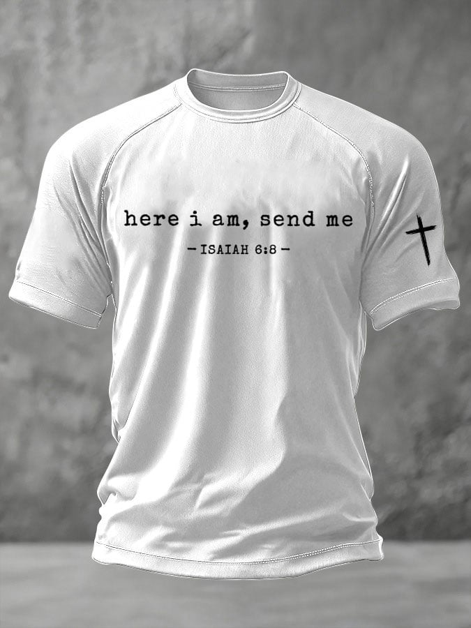 Men's Vintage Faith Print Casual T-Shirt