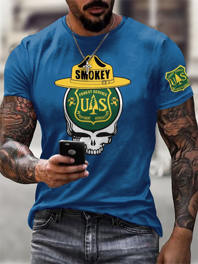 Men's Retro Resist Save The Forest Service Print T-Shirt