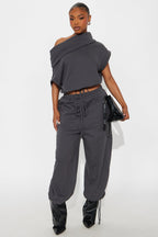 Alexa Jogger Pant Set - Burgundy