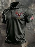 Men's Retro "Patriot" Color-Block Short-Sleeve Polo Shirt