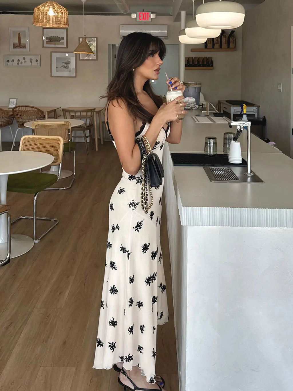 Women's Street Style Boho Bohemian Fashion Casual Floral Print Lace Patchwork Slim-Fit Sleeveless Summer Dress, Chic Fitted Elegant Asymmetrical Strap Dress for Casual Vacation Wear, Boho Floral Printed
