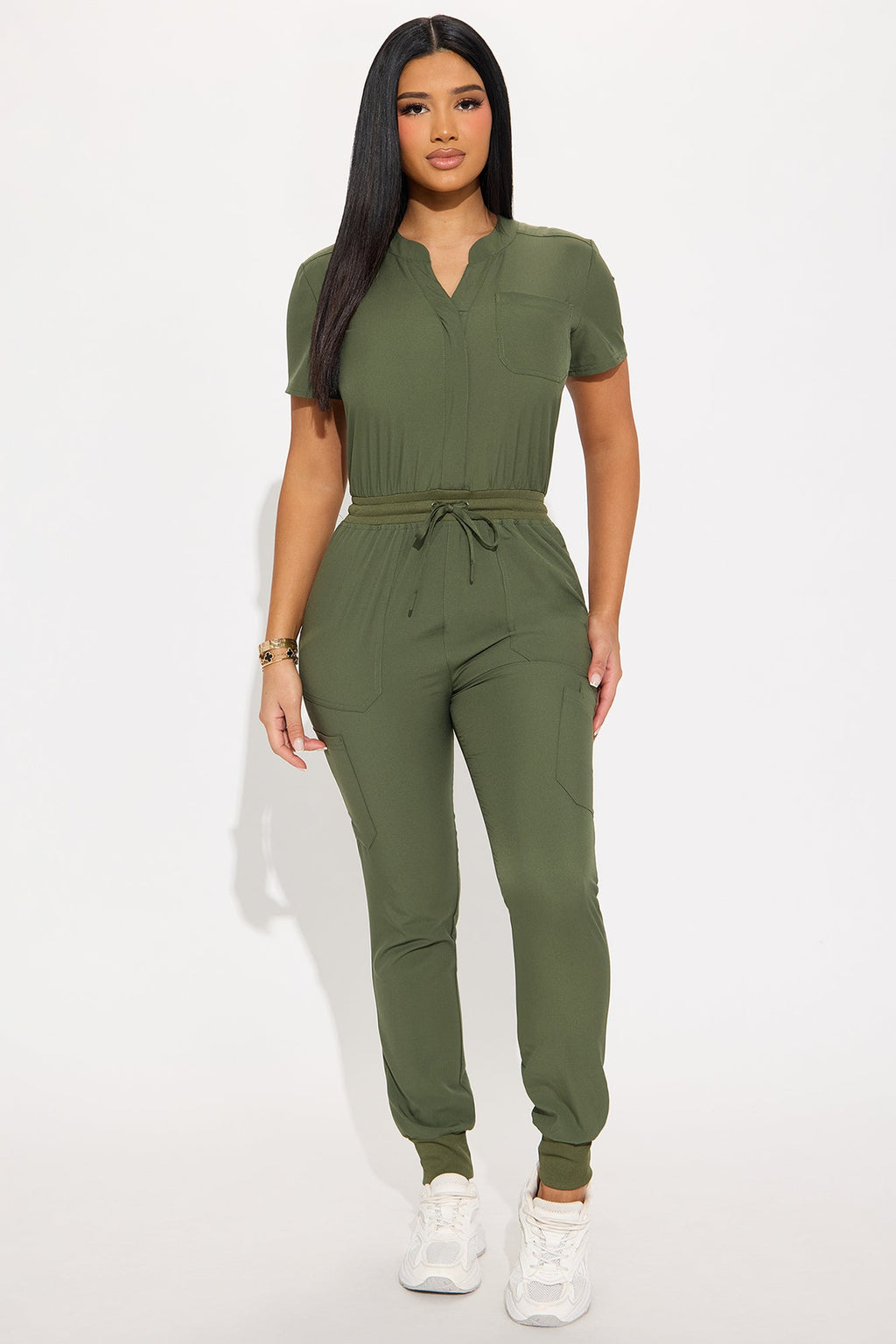 Full Shift Stretch Jogger Scrub Uniform Jumpsuit - Black
