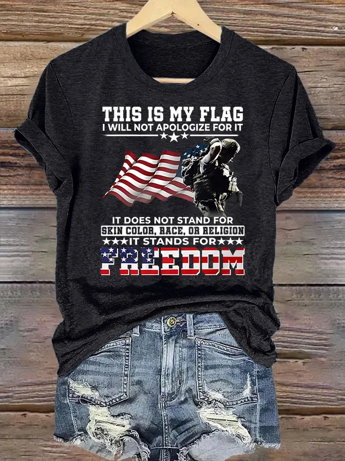 Women's  THIS IS MY FLAG Print T-Shirt